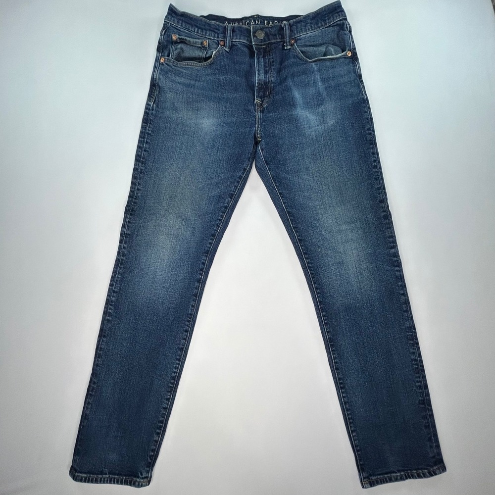 American Eagle Mens Jeans 34x32 Medium Wash Athletic Fit Tapered Stretch